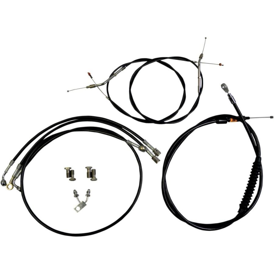 LA CHOPPERS エルエーチョッパーズ ブレーキラインキット 15-17&rdquo; ブラック FXS ABS用 【CABLE KIT BK15-17&rdquo;FXS ABS [0610-0640]】 ブレーキ
