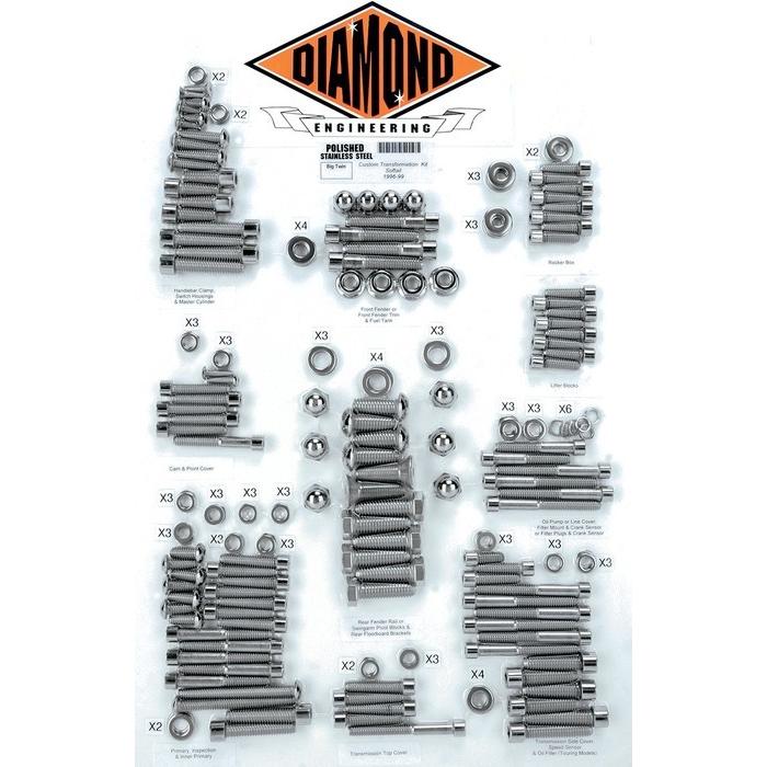 DIAMOND ENGINEERING ダイアモンドエンジニアリング ボルトキットトランスミッションフレーム96-99ST 【BOLT KIT TRNSFRM 96-99ST [2401-0215]】 エンジン