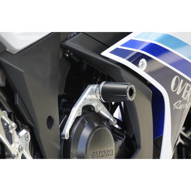 OVER オーヴァー レーシングスライダー カラー：シルバー GSX250R SUZUKI スズキ エンジンスライダー・フレームスライダー フレームの画像