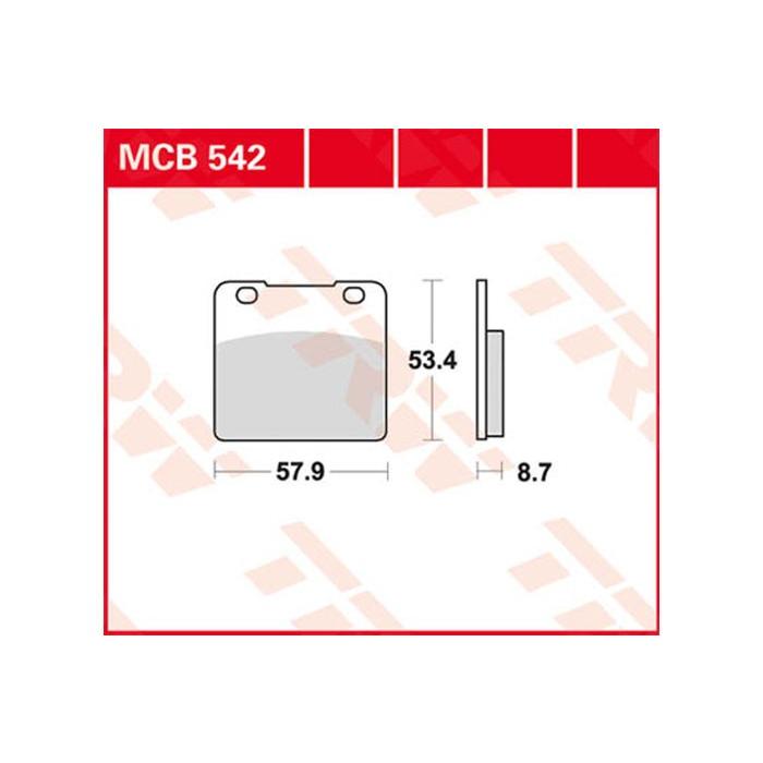 TRW:ティーアールダブル TRW BRAKE-PADS ORGANIC [MCB542]｜webike02