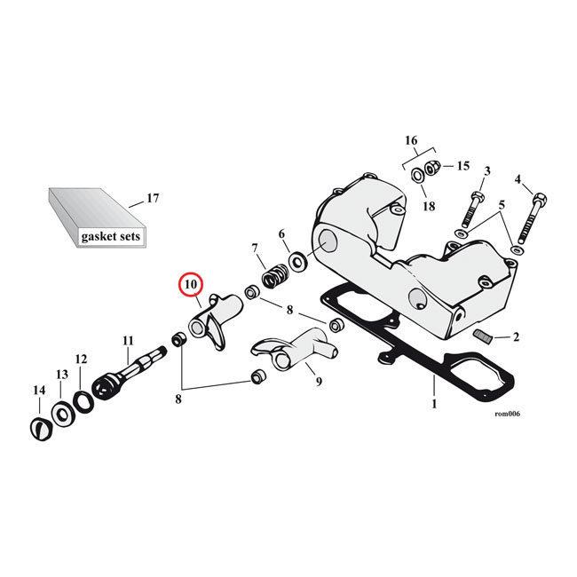 MCS エムシーエス ロッカーアーム【ROCKER ARM】 POSITION：REAR EXHAUST XL 57-85 (NU) HARLEY-DAVIDSON ハーレーダビッドソン ロッカーアーム エンジンパーツ