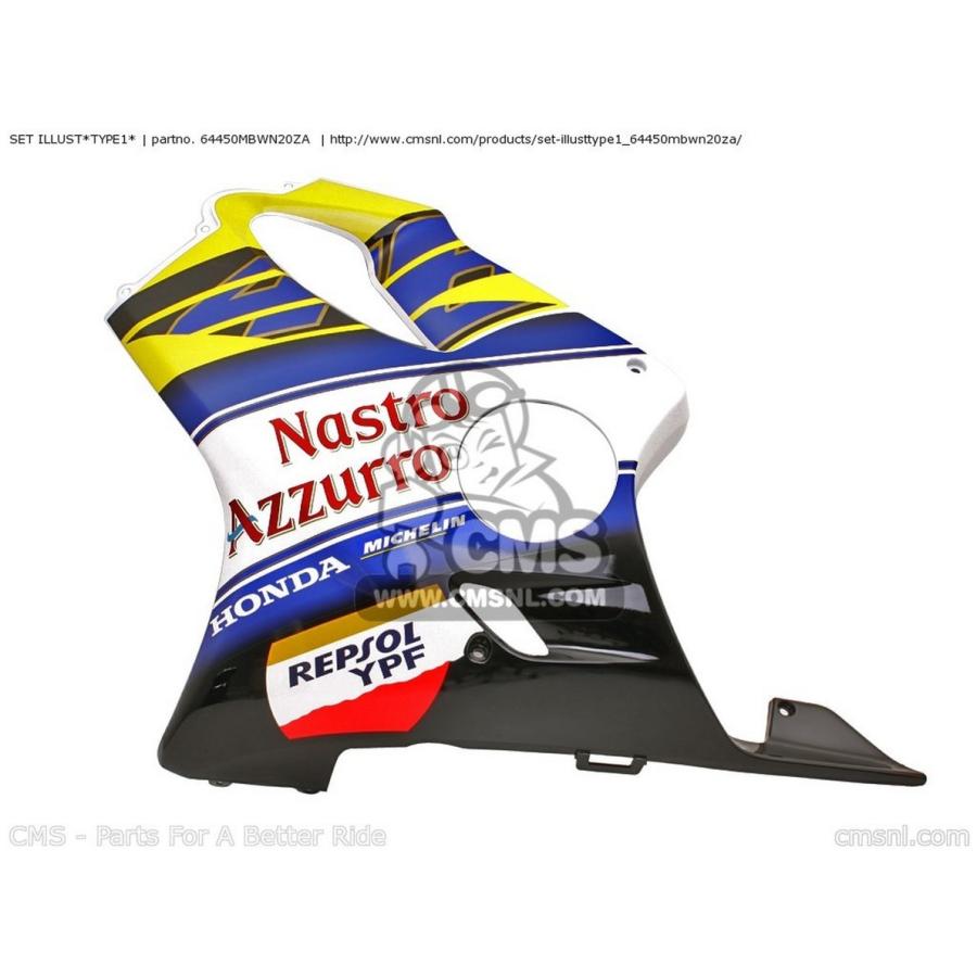 CMS シーエムエス SET ILLUST*TYPE1* CBR600FR HURRICANE (2) EUROPEAN DIRECT SALES HONDA ホンダ サイドカウル・サイドカバー カウル関連 外装