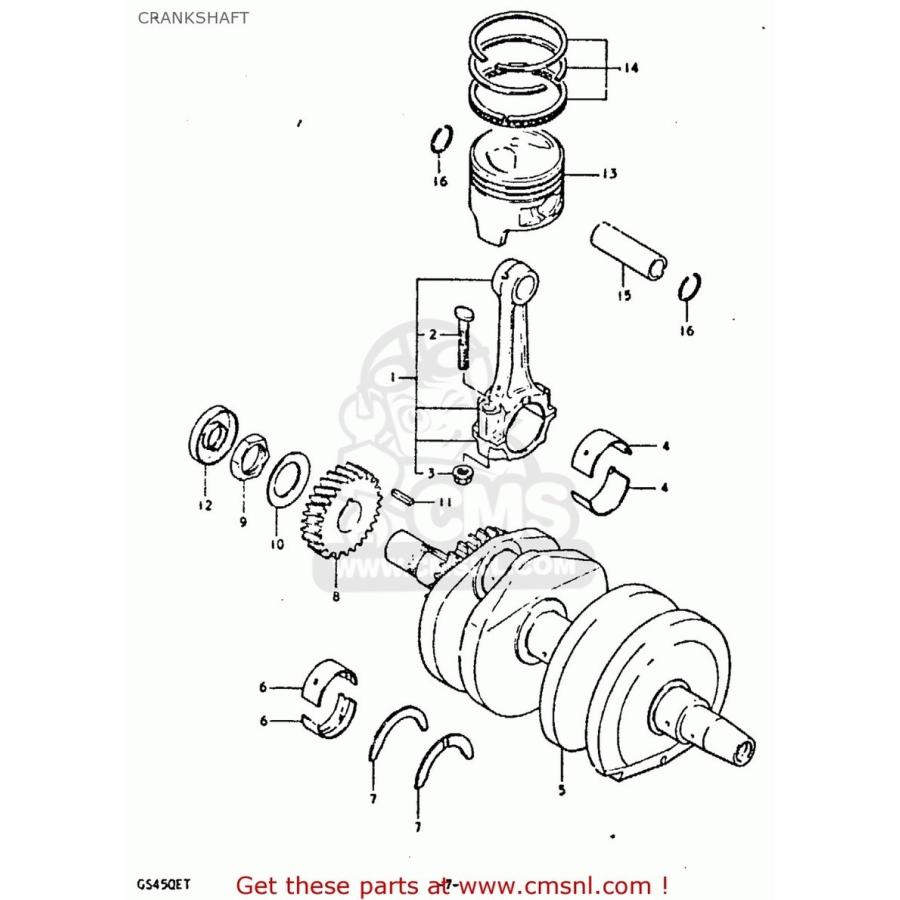 ブランド登録なし - CMS シーエムエス (12220-01D02) CRANKSHAFT SUZUKI スズキ スターター矢がら 発動機部分品 発動機 車、バイク、自転車-エンジン関連パーツ