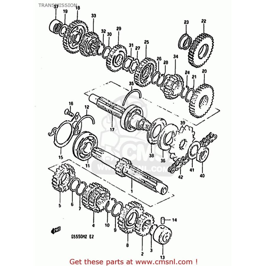 CMS シーエムエス (27600-19C00-112) CHAIN ASSEMBLY，DRIVE GS550M 1981 (X) (E02 E04 E06 E22 E24 E34) 1982 (Z) E25 USA (E03) SUZUKI スズキ エンジン