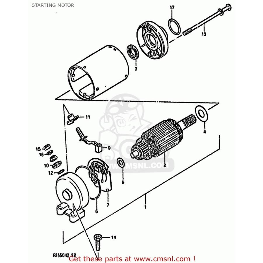 CMS シーエムエス (31100-49500-H17) MOTOR ASSEMBLY，STARTING SUZUKI スズキ スターターモーター 電装系