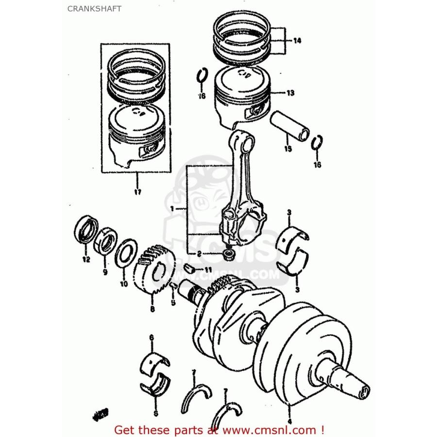 ブランド登録なし - CMS シーエムエス (12220-01D02) CRANKSHAFT SUZUKI スズキ スターター矢がら 発動機部分品 発動機 バイク-エンジン関連パーツ