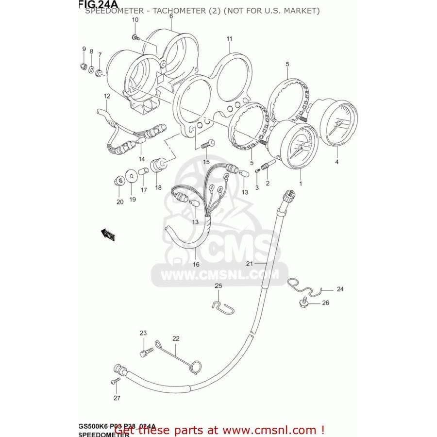 CMS シーエムエス SPEEDOMETER GS500F 2004 (K4) USA (E03) 2005 (K5