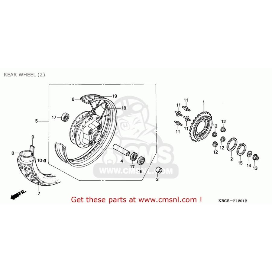 和一ページ CMS シーエムエス (42650-KBG-315) WHEEL SET RR HONDA ホンダ