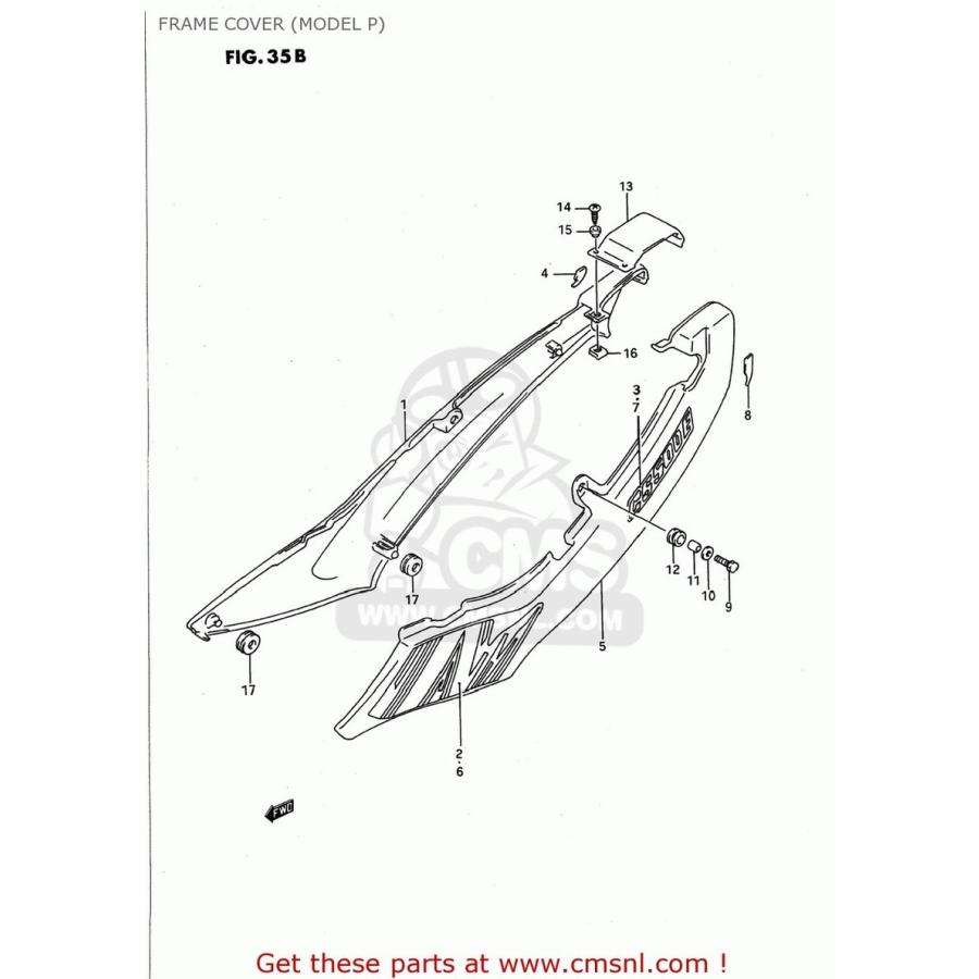 CMS シーエムエス COVER，FRAME，L(PURPLE) GS500E 1989 (K) USA (E03) 1990 (L) 1991 (M) 1992 (N) 1993 (P) 1994 (R) 1995 (S) 1996 (T) SUZUKI スズキ 外装
