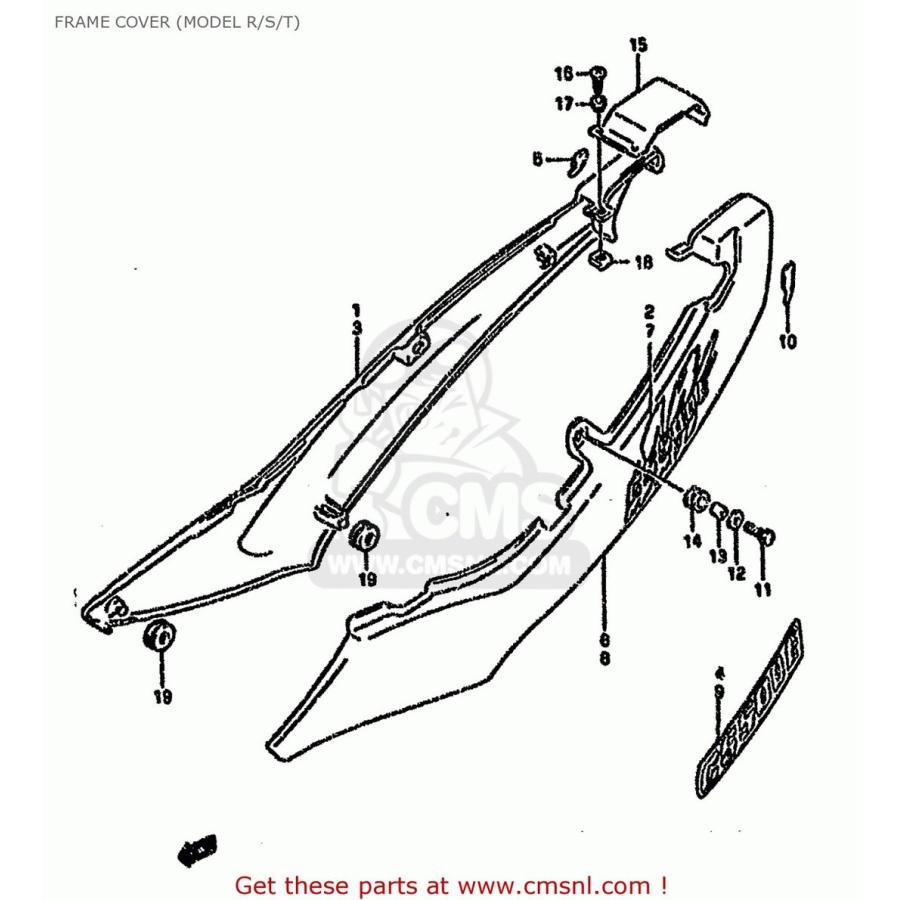 CMS シーエムエス COVER，FRAME，L(RED) SUZUKI スズキ シートカウル・テールカウル カウル関連 外装の画像