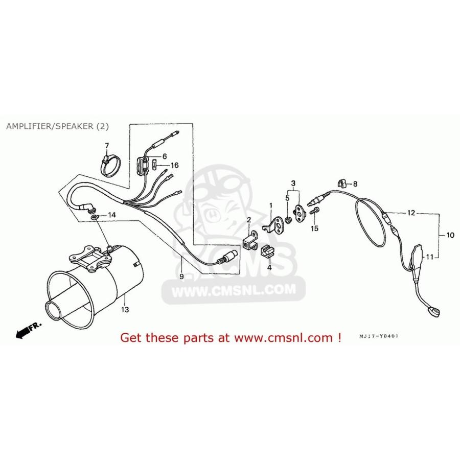 CMS シーエムエス MICROPHONE ASSY. CB250P 1996 (T) CHINA / PLB SS PLR GENERAL EXPORT KPH POLAND HONDA ホンダ その他インカムオプション・補修部品