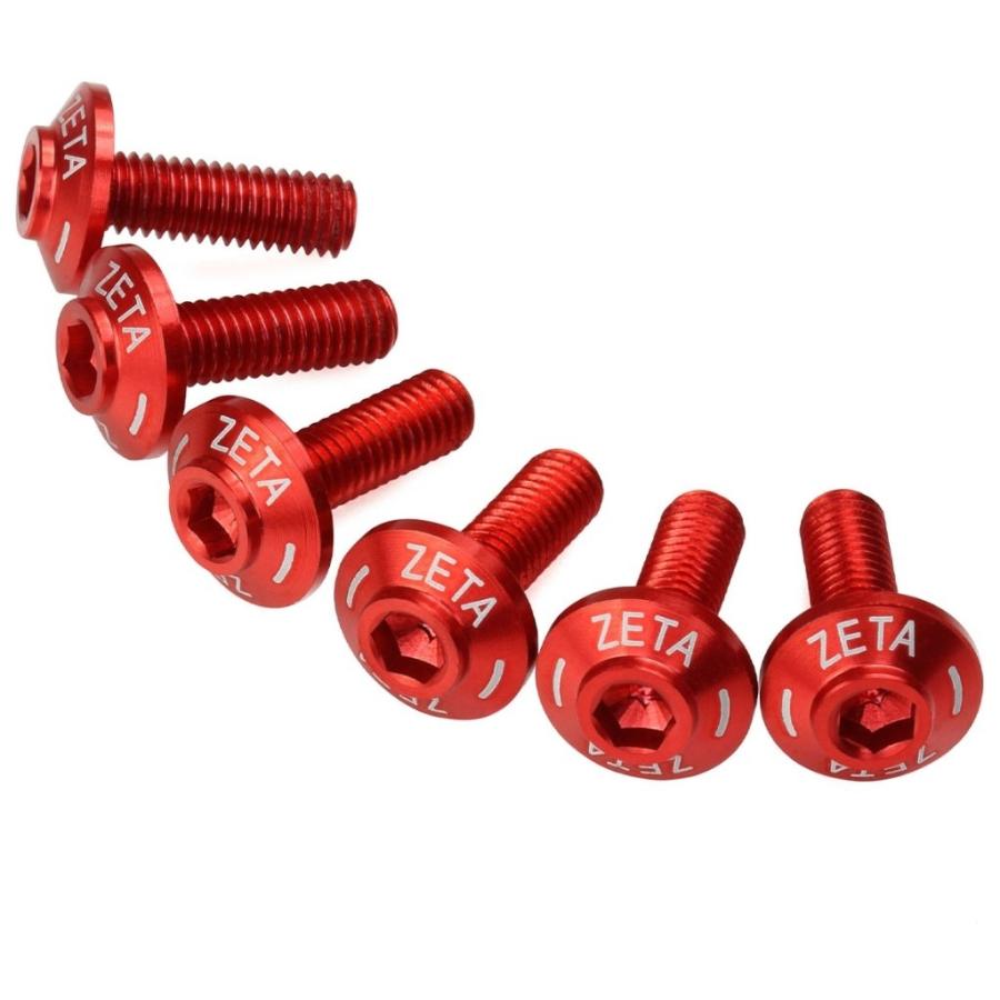 ネジご確認用 ZETA ジータ スクリーンボルト 入数：6本 / カラー：レッド 400X