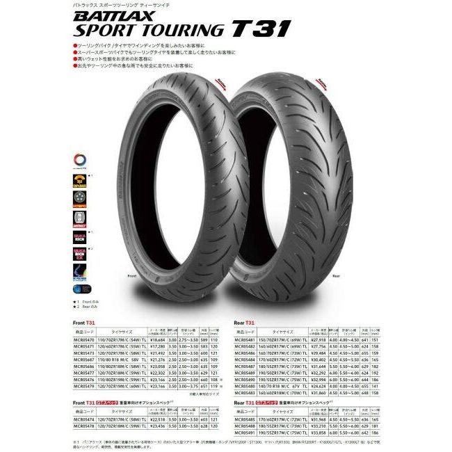 BRIDGESTONE（ブリヂストン） BATTLAX SPORT TOURING T31 【120