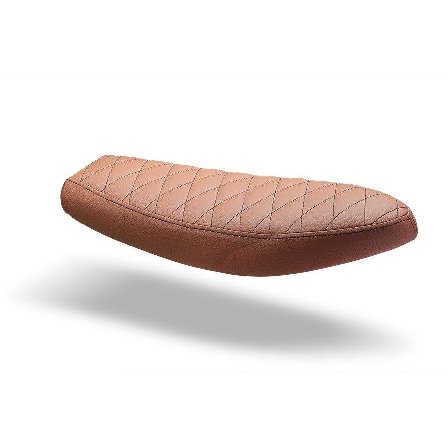 C-RACER シーレーサー Scrambler - Cafe Racer seat ステッチカラー：Brown：ブラウン / 生地の仕様：Grey：グレー / ステッチタイプ：STRAIGHT：ストレート