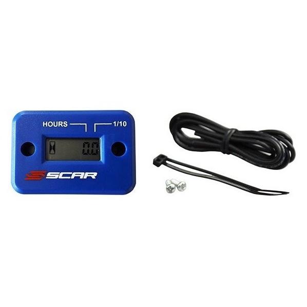 SCAR SCAR:スカー Hour-meter with Wire Velcro Fixing Blue Hour Meter - Motorcycle Hour Meters for Accurate Tracking | MCAS