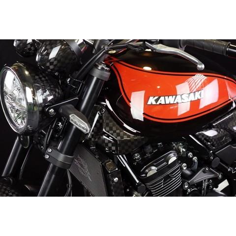 A-TECH エーテック フロントフレームカバー 素材：平織ドライカーボン(CDC) Z900RS KAWASAKI カワサキ その他汎用外装部品・ドレスアップパーツ 外装_2