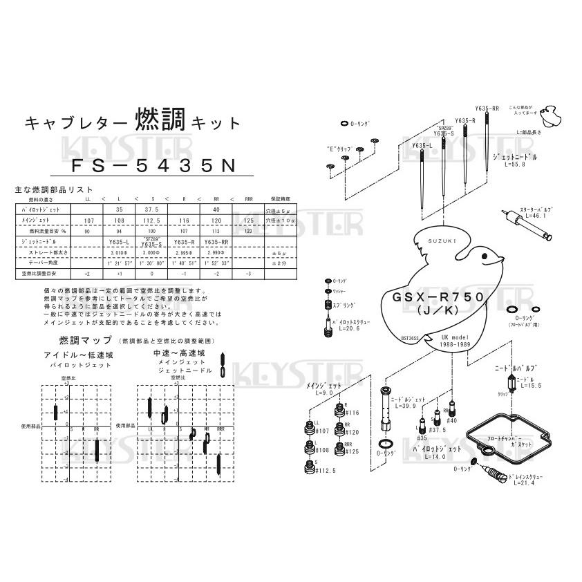 KEYSTER キースター キャブレター燃調キット GSX-R750 SUZUKI スズキ SUZUKI スズキ｜webike02｜04
