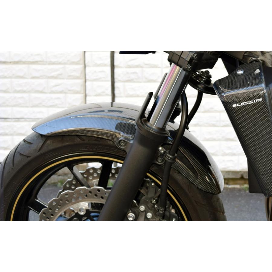 BLESS R’S ブレスアールズ カーボン フロントフェンダー(ノーマルタイプ) 仕様：光沢クリア塗装済み品 ZRX1200DAEG KAWASAKI カワサキ フロントフェンダー_1