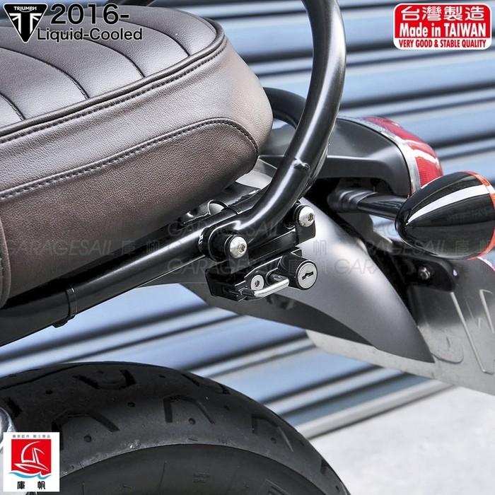 GarageSaiL ガレージセイル Triumph 水冷専用 ヘルメットロック／シシーバー所定タイプ BONNEVILLE T120V T100 Street Twin TRIUMPH トライアンフ ヘルメット_1