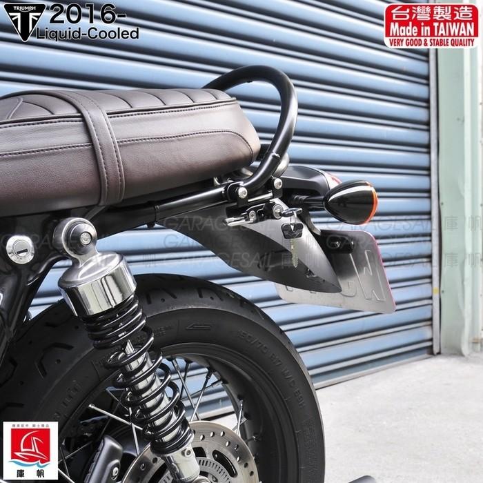 GarageSaiL ガレージセイル Triumph 水冷専用 ヘルメットロック／シシーバー所定タイプ BONNEVILLE T120V T100 Street Twin TRIUMPH トライアンフ ヘルメット_2