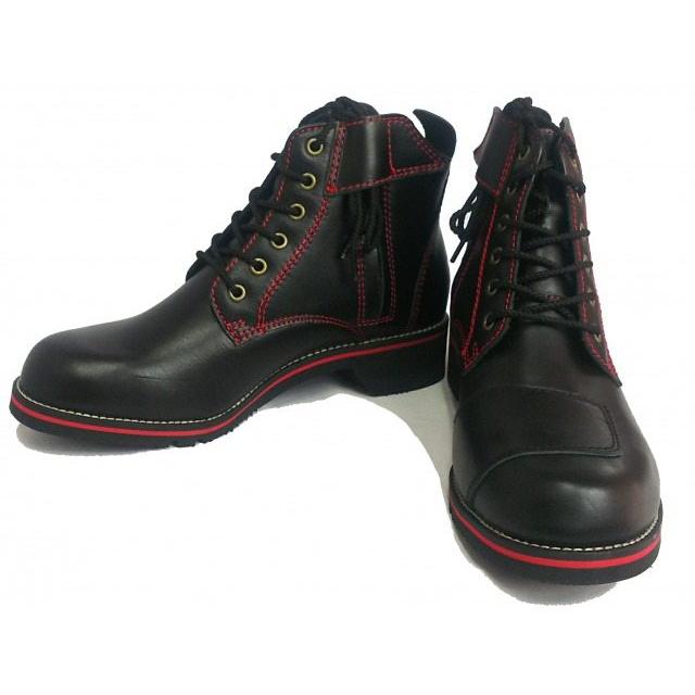 WILDWING 26.5ブラックレースアップブーツ サイドファスナー付き