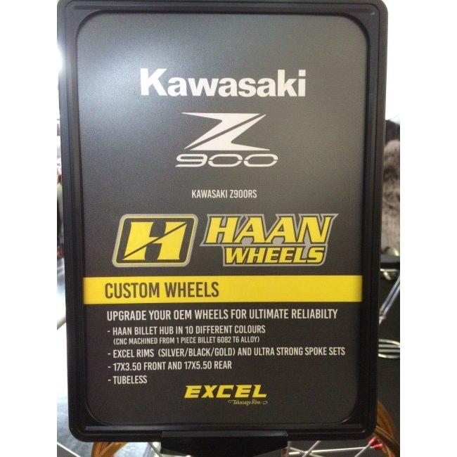 【値下げ・名盤】 HAAN WHEELS HAAN WHEELS:ハーンホイール ロードコンプリートチューブレススポークホイール 前後セット Z900RS KAWASAKI カワサキ 【DG4373515023】(159192円)
