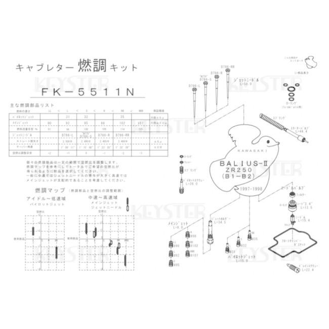 KEYSTER（キースター） キャブレター燃調キット バリオス2 KAWASAKI