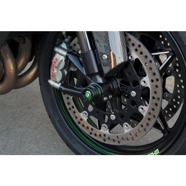 SPEEDRA スピードラ フロントアクスルスライダー カラー：グリーン NINJA H2 H2SX/SE ZX-14R ZX-10R KAWASAKI カワサキ アクスルスライダー フレーム | SPEEDRA | 02