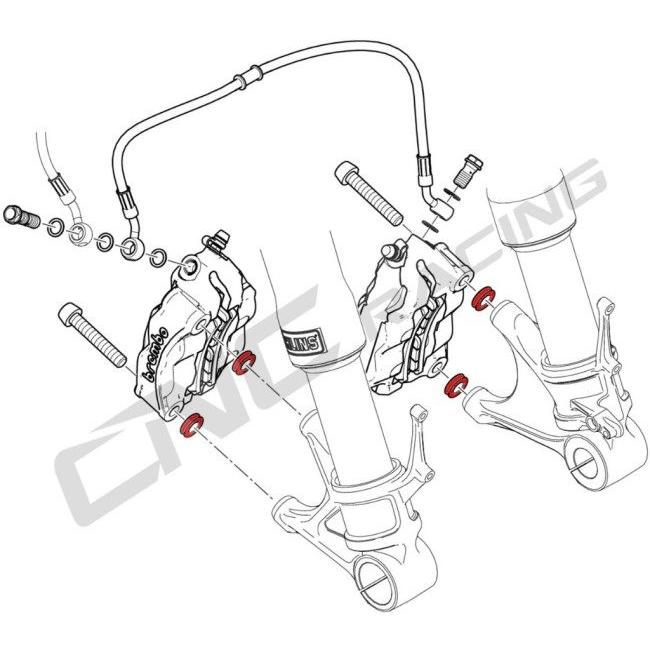 CNC Racing シーエヌシーレーシング フロントキャリパーオフセットカラー カラー：ブラック APRILIA アプリリア DUCATI ドゥカティ キャリパーオフセットカラー | CNC RACING | 02