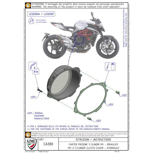 CNC Racing シーエヌシーレーシング クリアクラッチカバー カラー：アルジェント MV AGUSTA アグスタ クラッチカバー エンジンパーツ エンジン_5