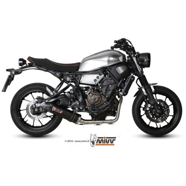 YAMAHA XSR700用 mivv GHIBLI フルエキマフラ 2016~ Mivv Exhaust XSR700 16-20 フルエキ GHIBLI BLACK(触媒あり) ハイ