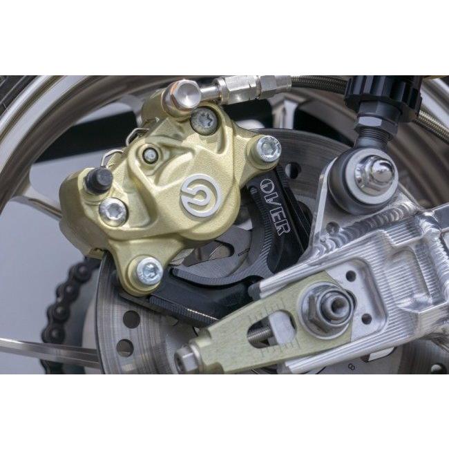 OVER オーヴァー リアキャリパーサポート ブレンボ 2P／カニ用 アップマウント(上側) カラー：ブラックアルマイト MONKEY125 Monkey125 HONDA ホンダ ブレーキ_1