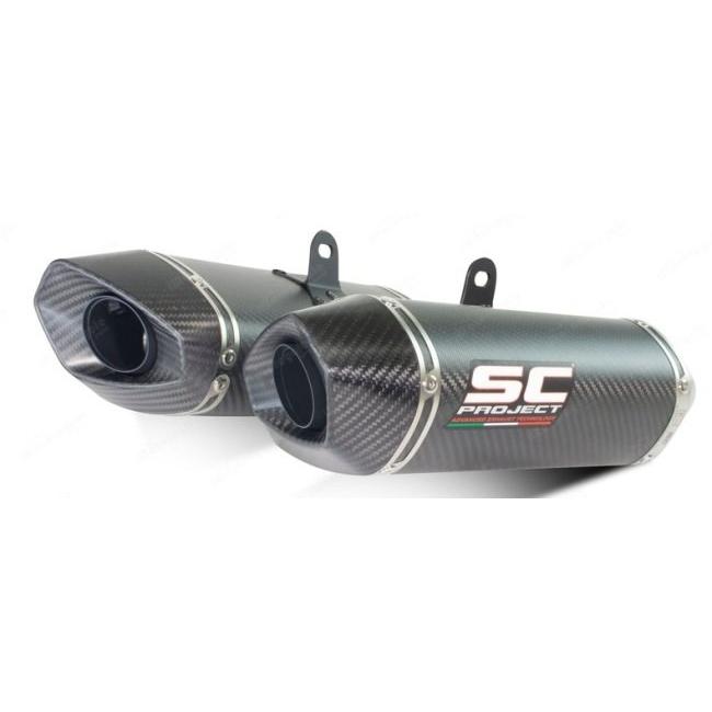 SC-PROJECT SCプロジェクト SC1-M ツイン スリップオンサイレンサー【公道走行可】 本体材質：カーボン HYPERMOTARD 950 RVE SP DUCATI ドゥカティ マフラーの画像