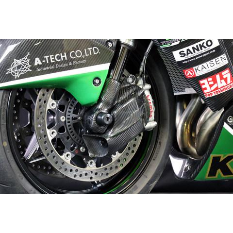 A-TECH エーテック フロントブレーキ冷却ダクトのみ 素材：開繊ドライカーボン Ninja H2 H2R KAWASAKI カワサキ その他フロントフォークオプション・補修部品 | A-TECH | 01