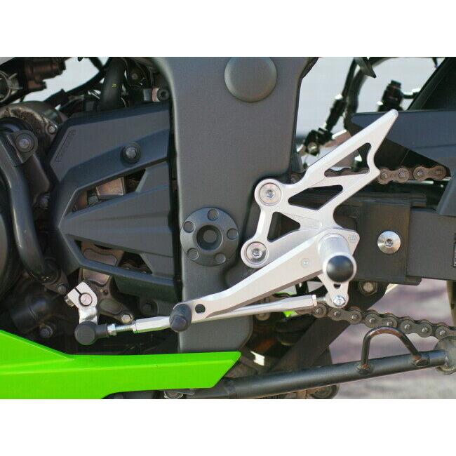 WR’S ダブルアールズ バトルステップ 1ポジションタイプ カラー：シルバーアルマイト Ninja250R Ninja250 Z250 KAWASAKI カワサキ バックステップ ステップ_1