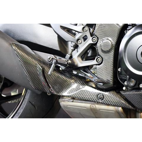A-TECH - エーテック マフラーヒートガードSPL 印字機：平織素っ気ない炭素(CDC) KATANA SUZUKI スズキ マフラーガード・ヒートガード えり巻き
