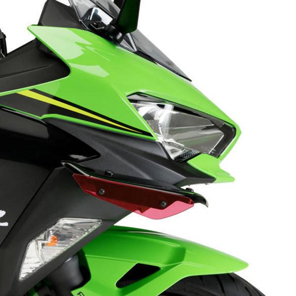 Puig プーチ サイドダウンフォーススポイラー カラー：レッド ニンジャ 400 KAWASAKI カワサキ サイドカウル・サイドカバー カウル関連 外装_2