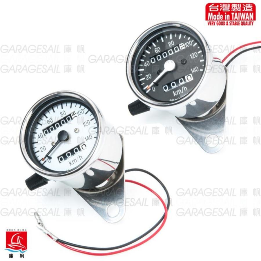 ブランド登録なし - GarageSaiL ガレージセイル 60粍 Stainless shell Speedometer 色合い：WHITE 迅速さ米突 メーター・インジケーターかかわり合い 電装系