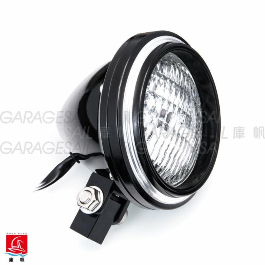 ブランド登録なし - GarageSaiL ガレージセイル 4.5” Headlight 水晶体色つや：Black shell SilveR fRame CLEAR glass 前照灯 ともし火類 電装系 バイク-ライト、レンズ-ヘッドライトASSY
