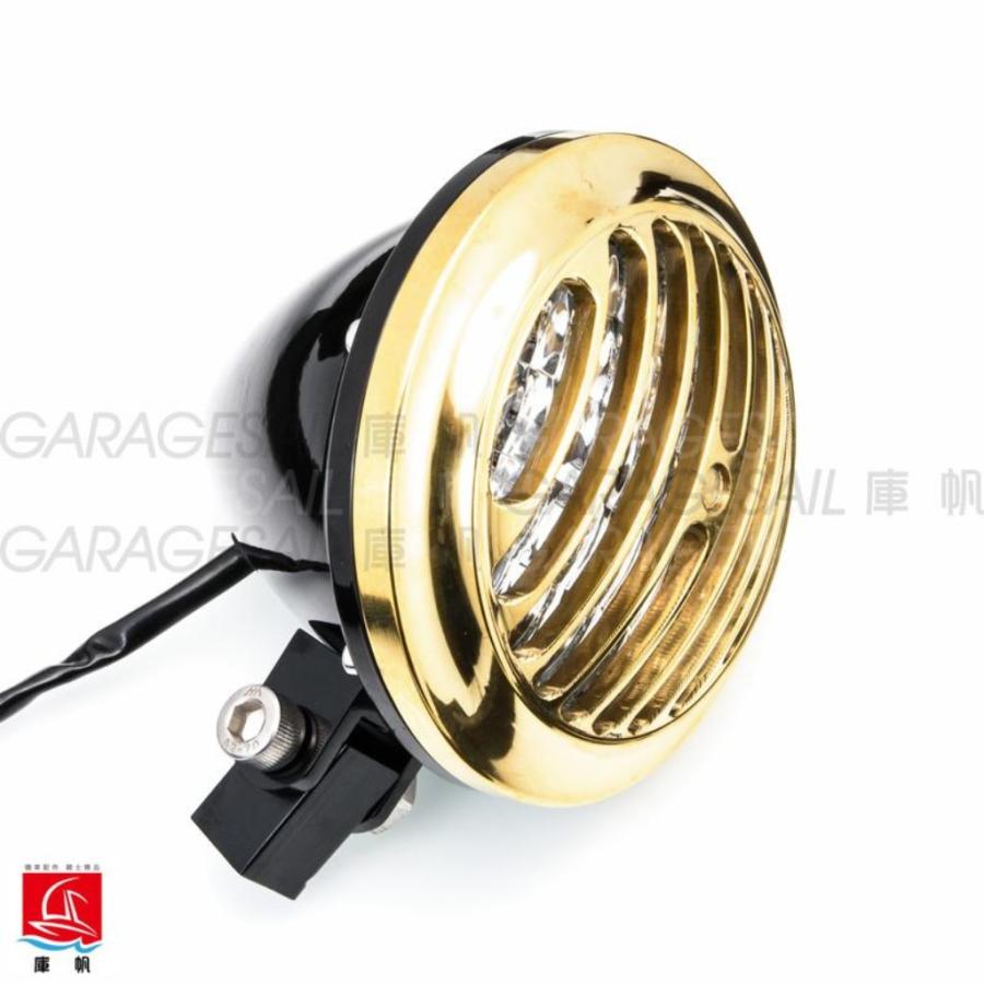ブランド登録なし - GarageSaiL ガレージセイル 4.5” Fence Headlight 本体色合い：黒いこと／ゴールド 前照灯 ともし火類 電装系