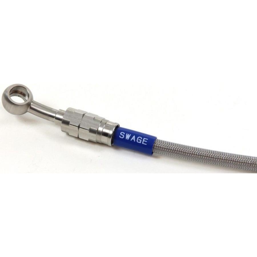 SWAGE-LINE - スウェッジライン 労働者階級 車種別ブレーキホースキット フィッティングカラー：ステンレス鋼 / 配管色合い：せつ然たる ZX-12R KAWASAKI カワサキ うち切り