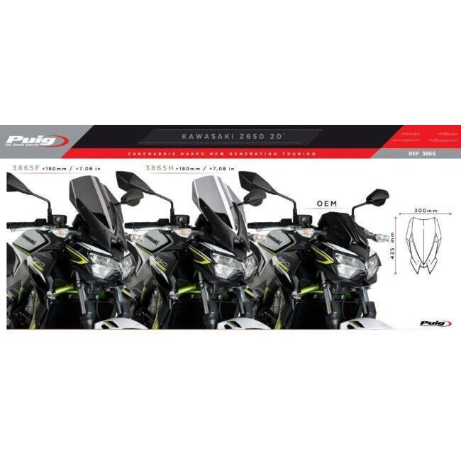 Puig プーチ ニュージェネレーションNKスクリーン(TOURING) スクリーンカラー：スモーク Z650 KAWASAKI カワサキ スクリーン 外装_9