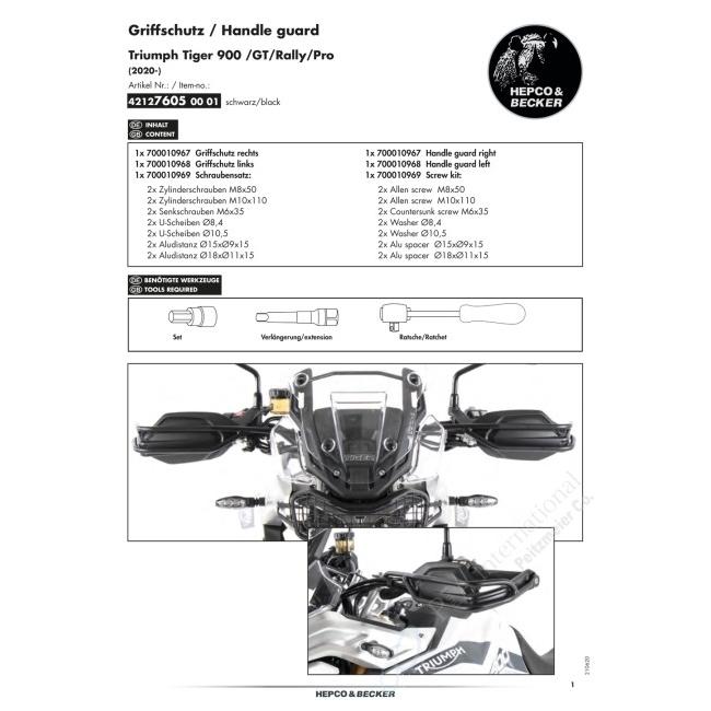 HEPCO＆BECKER ヘプコ＆ベッカー ハンドプロテクター Tiger 900 Rally Pro 900GT Tiger850 Sport TRIUMPH トライアンフ ハンドガード・ナックルガード ハンドル | ヘプコ＆ベッカー | 03