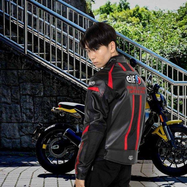 エルフ] バイク ジャケット へこたれ エヴォルツィオーネPUレザー 