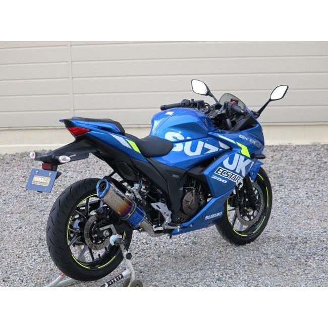 WR’S ダブルアールズ 【JMCA認証】SS-OVAL フルエキゾーストマフラー 仕様：焼き色チタンサイレンサー ジクサーSF250 SUZUKI スズキ マフラーの画像