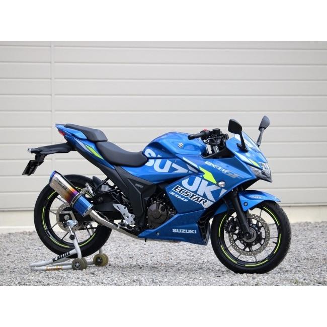 WR’S ダブルアールズ 【JMCA認証】SS-OVAL フルエキゾーストマフラー 仕様：焼き色チタンサイレンサー ジクサーSF250 SUZUKI スズキ マフラーの画像