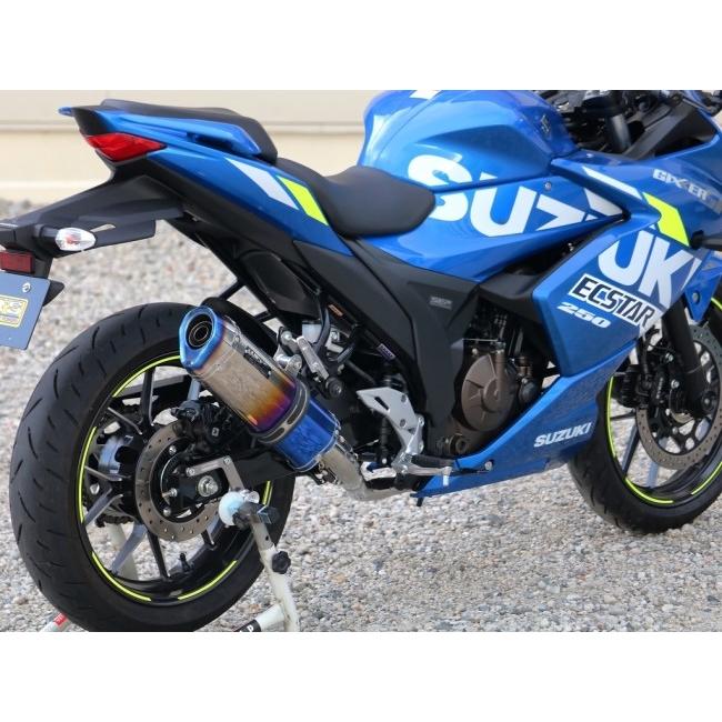 WR’S ダブルアールズ 【JMCA認証】SS-OVAL フルエキゾーストマフラー 仕様：焼き色チタンサイレンサー ジクサーSF250 SUZUKI スズキ マフラーの画像