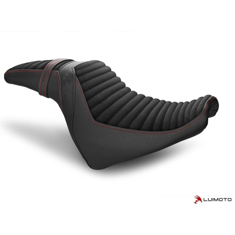 LUIMOTO ルイモト シートカバー カラー／素材：スウェード ブラック／PRODIGY ブラック／TEC-GRIP／レッド ステッチ FAT BOB シート関連 外装