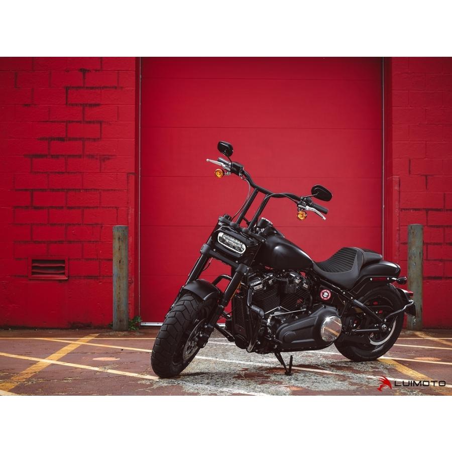 LUIMOTO ルイモト シートカバー カラー／素材：スウェード ブラック／PRODIGY ブラック／TEC-GRIP／レッド ステッチ FAT BOB シート関連 外装_3