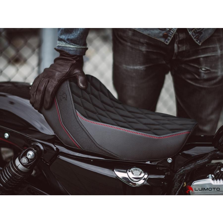 LUIMOTO ルイモト フロントシートカバー カラー／素材：スウェード ブラック／ビンテージ ダークブラウン／TEC-GRIP IRON 1200 シートカバー シート関連 外装_4